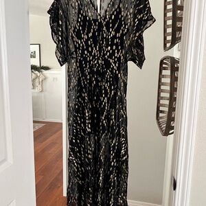 Vici Black and Gold Maxi Dress
